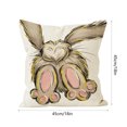 thumbnail image 3 of Taotanxi Easter Floral Garland Bunny Throw Pillow Cover, 20 X 20 Inch Spring Rabbit Holiday Cushion Case Decoration for Sofa Couch, 3 of 6