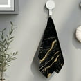 thumbnail image 2 of ZFLMY Black Marble Gold Streaks Modern Decorative Tea Towels 100% Polyester Soft Bath Towel Absorbent Hand Towels for Kitchens Bathrooms Showers 29.5x13.8in, 2 of 6