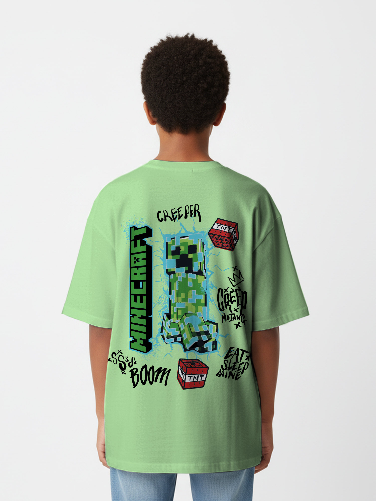 Minecraft, Boys' Elevated Front and Back Graphic T-Shirt, Sizes 4-20