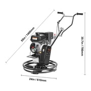 VEVOR Power Trowel, 24” Walk-Behind Cement Trowel with Float Pan, 6HP Gas-Powered Smooth Concrete Surface Finisher, Heavy Duty Commercial Screed Concrete Cement with Finishing Blade, Orange