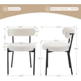 thumbnail image 2 of Dining Chair, Set of 2 Chairs, Office Chair, with Adjustable Legs, Round Upholstered Chairs, for Living Room, Dining Room, Office, White-boucle, 2 of 8