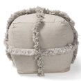 thumbnail image 2 of Baxton Studio Alfro Grey Handwoven Cotton Fringe Pouf Ottoman, 2 of 6