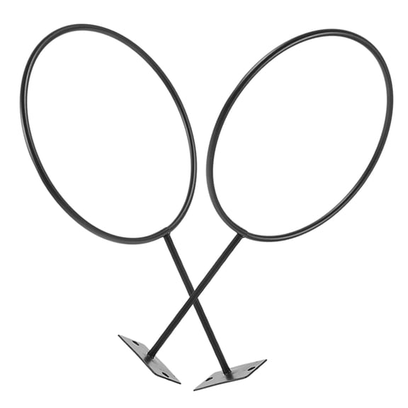 OULII 2Pcs Basketball Wall Mounted Storage Holders Space Saving Black Metal Rack