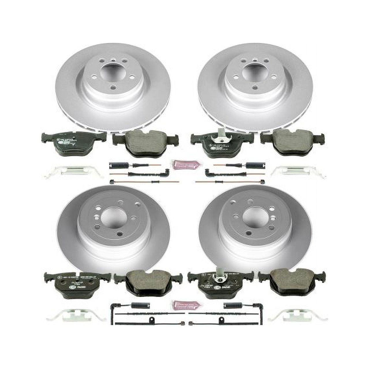 Power Stop Front and Rear Euro-Stop ECE-R90 Certified Brake Pad and Rotor Kit ESK5741