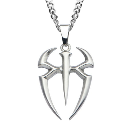 wwe wwe stainless steel roman reigns logo cut out pendant with