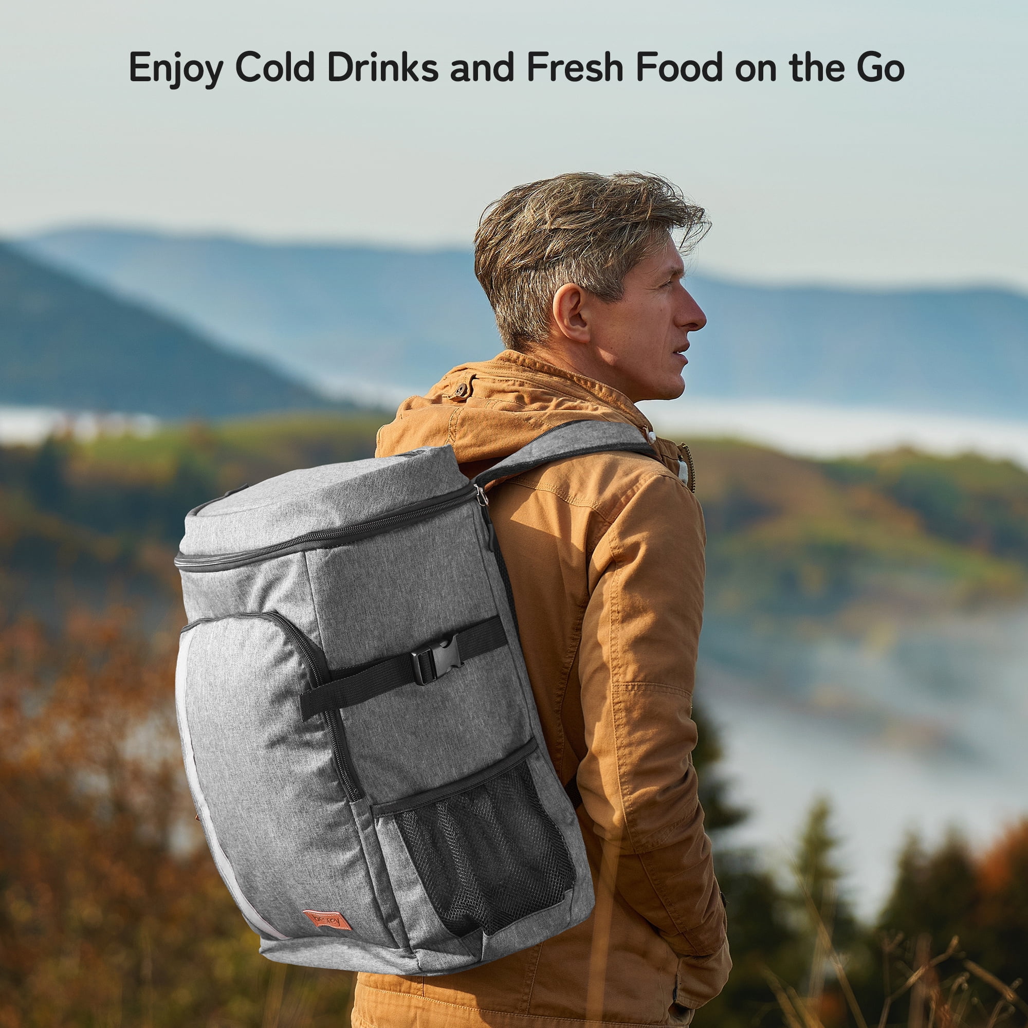 Besrey Backpack Cooler 39 Cans Large Capacity Storage, Leakproof Cooler Bag for Camping Hiking