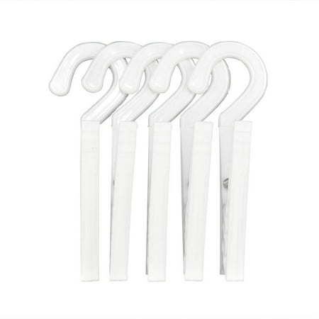 Plastic Drip - Clothes Pins, Drying Clips, Clothespins Hooks, 10 Pack, Drip Dry Hangers, White Plastic, Clothesline Hanging Laundry, Portable, Travel, Air Dry, Outdoor Hang Drying Clothing