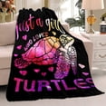 thumbnail image 5 of Star Sea Turtle Just Girl Loves Turtles Blanket Soft Blankets and Throws Flannel Cozy Lightweight Quilt Gift Perfect for Bed Sofa Couch-80 x60 Large for Adult, 5 of 6