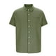 thumbnail image 5 of Blusa y camisa de manga corta con cuello vuelto para hombre, color liso, informal, holgada, con botones y bolsillo, blusa de manga corta con cuello vuelto, blusa de poliéster para hombre, 5 of 5