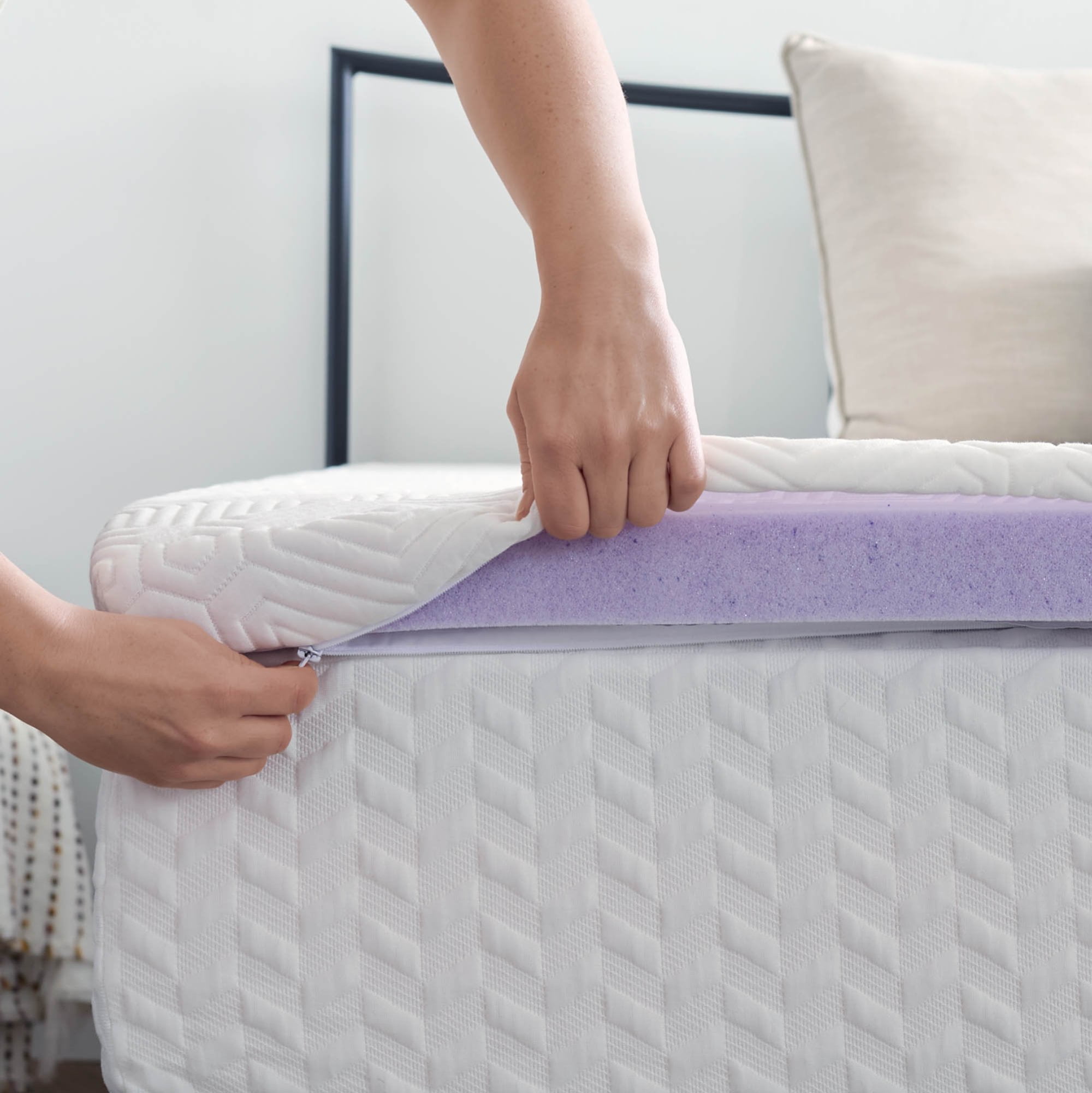 Lucid Lavender and Gel Covered Memory Foam Mattress Topper, 2 inch, Twin