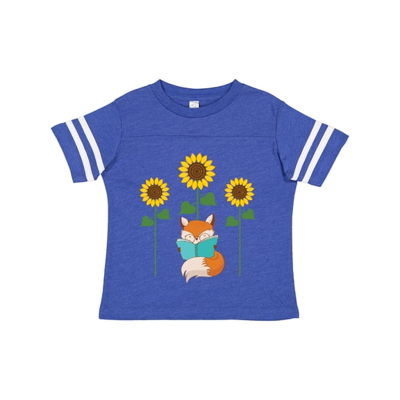 Inktastic Reading Book Lover Sunflower Fox Boys or Girls Toddler T-Shirt