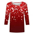 thumbnail image 6 of Vetsdori Womens 3/4 Sleeve Tops Valentine Plus Size Blouses Summer,Gifts for Girlfriend Casual Graphic Crew Neck T-Shirts for Junior Cute, 6 of 6