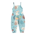 thumbnail image 4 of Mercatoo Little Girls Sleeveless Jumpsuit Cute Bunny Easter Outfit Toddler Girl Overalls One 𝐏iece Romper Baby Spring Clothes, 4 of 5