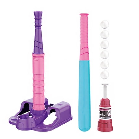 YIFAEUX T-Ball Set for Kids Ball Launcher T Ball Stand Baseball Bat And 6 Baseballs Set Toddlers Outdoor Toys for Boys Girls