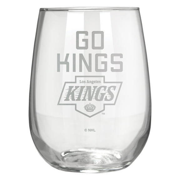 Los Angeles Kings Etched 17oz. Rally Cry Stemless Wine Glass