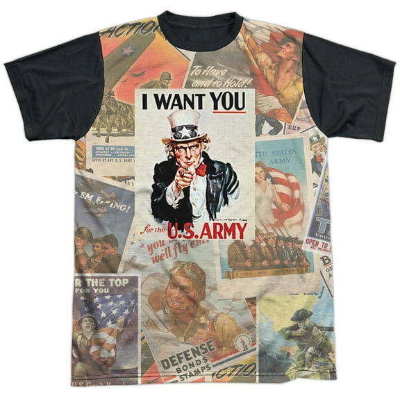 Army Vintage Collage Unisex Adult Halloween Costume Sublimated T Shirt