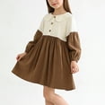 thumbnail image 4 of Vestido Largo de Manga Larga para Niñas Color Sólido Solapa Casual Cómodo Vestido de Fiesta para Niños, Vestido Casual de Manga Larga Suave, 4 of 9