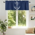 thumbnail image 6 of Coastal Anchor Valances for Windows, 42 x 18in, Nautical Knot Navy Blue Minimalist Rod Pocket Kitchen Valance Curtain Light Filtering Window Treatments for Living Room Bedroom, 1 Panel, 6 of 7