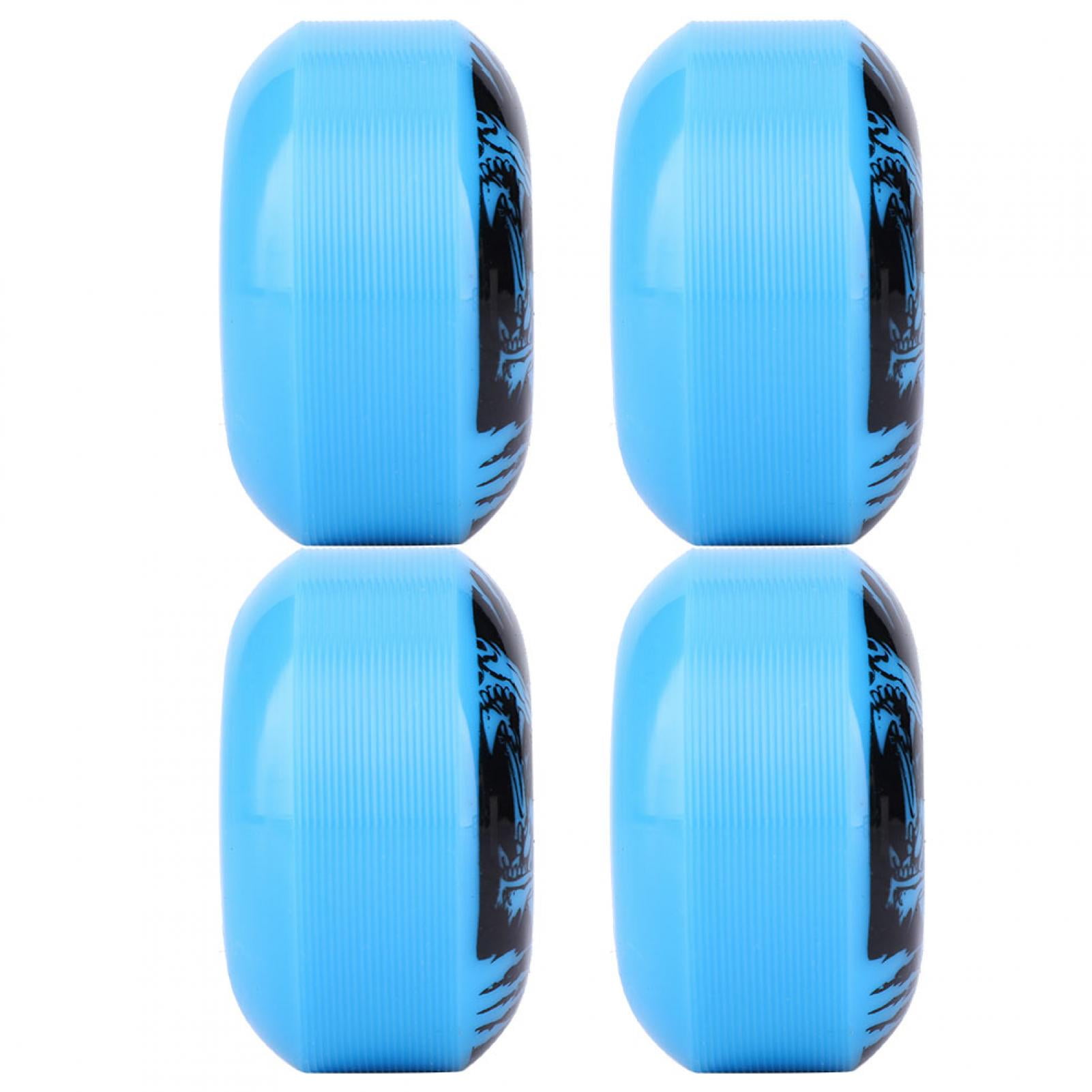 Keenso 4Pcs High Strength 52mm Skateboard Wheels PU Hub with Pattern for Flat Surface U Pool Blue 