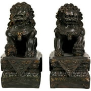 Oriental Furniture Foo Dog Statues - Set of 2
