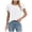 White, variant on Womens Plus Size Flutter Sleeve Blouse Summer Crew Neck Pleated Tshirts Dressy Casual Loose Fit Tunic Tops