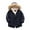 Navy, variant on Boys Coat Boys Winter Jacket Quilted PU Lined Hooded Parka Outerwear for Kids Cold