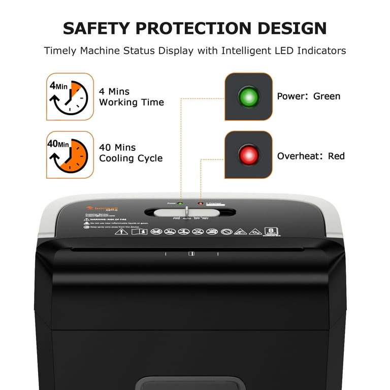 Bonsaii 8-Sheet Cross Cut Paper Shredder C277-C for Home