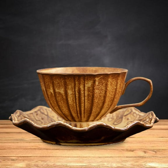 Fancyes Ceramic Coffee Mug Tea Cup with Handgrip Floral Design Coffeeware 200ml Espresso Latte Mug Coffee Cup for Idea Gift for Women