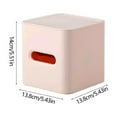thumbnail image 3 of AuroraX Rectangle Tissue Box Cover Modern Cube Pink Decorative Napkin Holder with Storage Shelf Wall Mounted Paper Organizer Dispenser for Bathroom,Toilet, 3 of 6