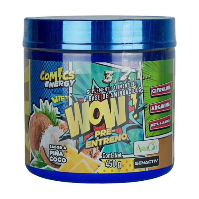 Pre-Entrenador Comics Energy WOW! Citrulina Arginina Beta Alanina 30 Porciones