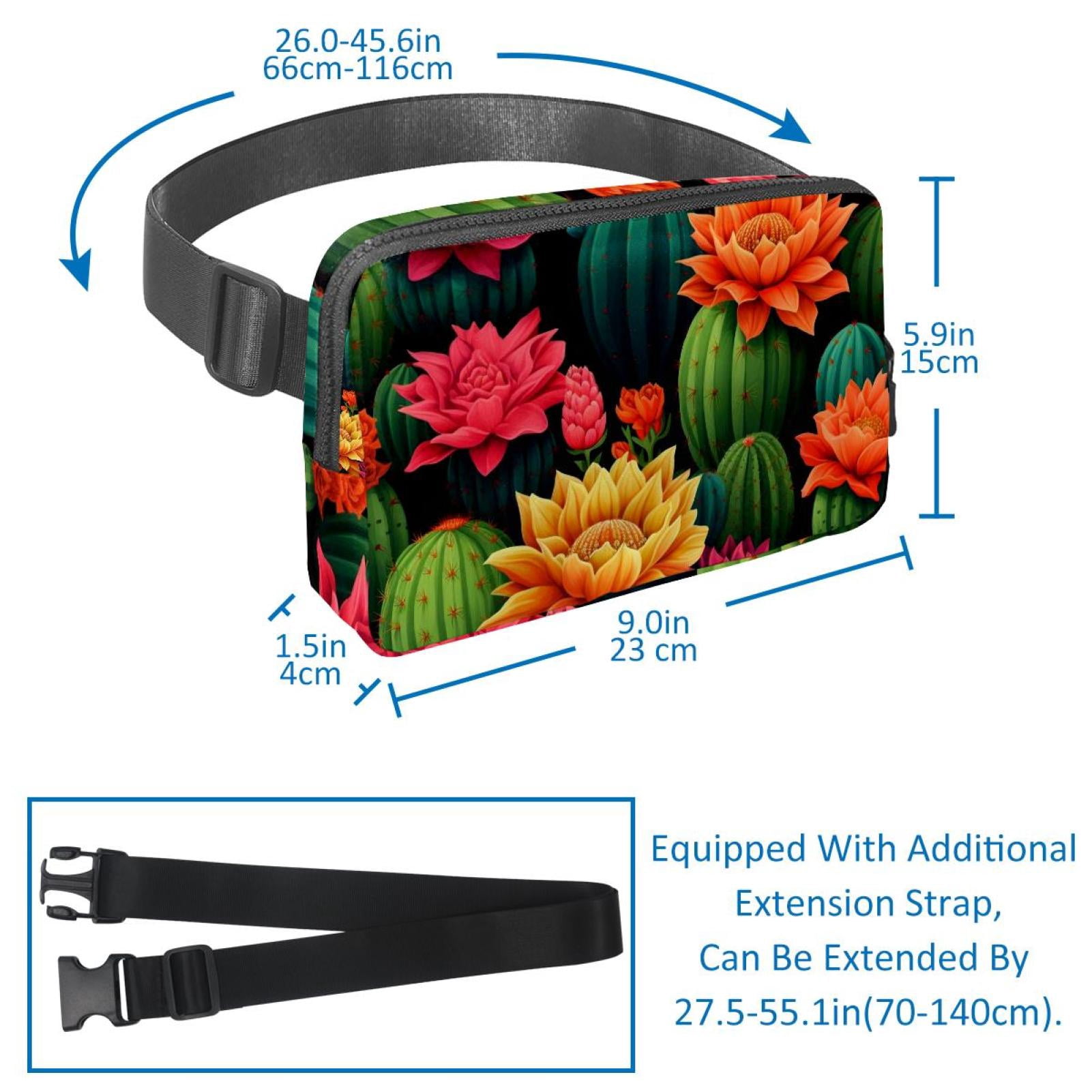 Cactus Adjustable Lightweight Running Belt Waist Bag with Extension Strap for Unisex