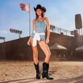 thumbnail image 6 of DREAM PAIRS Women's Cowboy Boots Square Toe Embroidered Western Boots Chunky Heel Mid Calf Cowgirl Fashion Boots Wide Width, 6 of 7