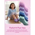 thumbnail image 6 of Justice Cushion No Show Socks for Girls with Scallop Edge for All Day Wear, 10 pk Pink Multi Color, 6 of 7