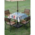 thumbnail image 3 of Outdoor Tablecloth with Umbrella Hole and Zipper, Blue Ombre Christmas Square Table Cloth 54x54 Inch Waterproof Tablecloth, Xmas Snowman Snowflake Winter Picnic Table Cover for Patio Camping, 3 of 7