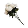 thumbnail image 3 of Ramo de novia de boda de flor de rosa artificial de 10 cabezas, ramo de flores de simulación de oficina en casa, rosa falso, blanco crema sidaley HA7036-01B, 3 of 5