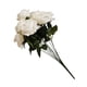 thumbnail image 3 of Ramo de novia de boda de flor de rosa artificial de 10 cabezas, ramo de flores de simulación de oficina en casa, rosa falso, blanco crema sidaley HA7036-01B, 3 of 5