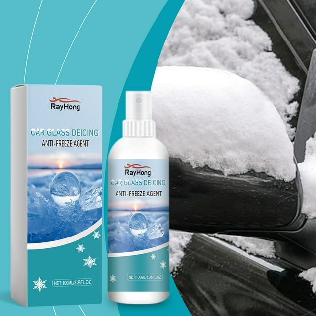 100ml Windshield Deicer Spray – Instant Ice Melting & Antifreeze Formula for Auto Glass, Mirrors, Locks – No-Scratch, Protective Coating (All Vehicle Surfaces, Fast Winter Safety) white