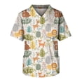 thumbnail image 1 of Men's Short Sleeve V Neck Small Animals Print Chest Pocket Carer Top 4XL, 1 of 3