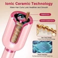 thumbnail image 2 of Cordless Automatic Hair Curler, Intelligent Wireless Rotating Curling Iron with Anti-Scald Tulip Design, Portable Rechargeable Styling Wand for Curls and Waves, Pink & Silver, 2 of 5