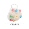 thumbnail image 3 of Esponja de Baño Coreana con Forma de Flor | Toalla de Baño Exfoliante de Malla | Material Pe con Cuerda para Colgar | 12X12X12Cm | 5 Colores (Blanco, Gris, Verde, Azul, Rosa) | 1 Unidad, 3 of 6