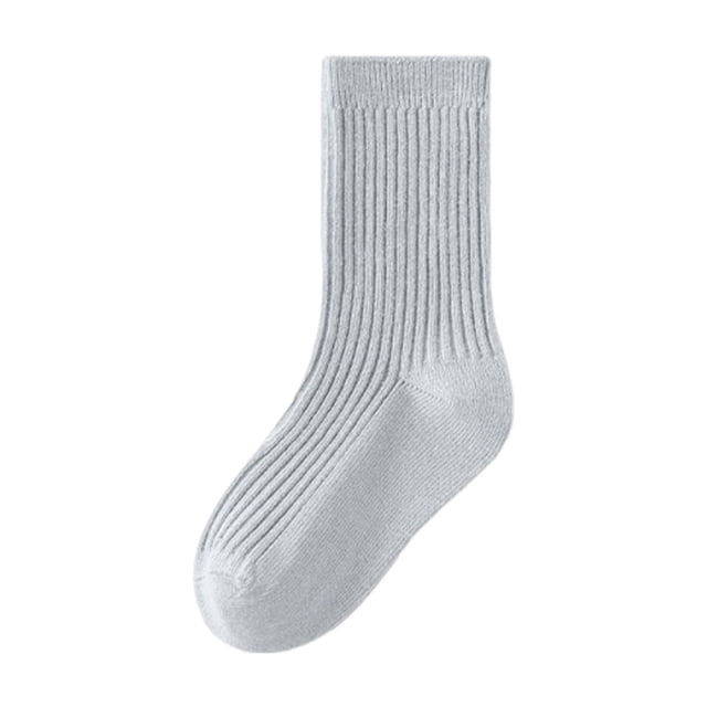 Crew Socks Girls Children's Socks Boys Middle Tube Socks Solid Color Socks Ruffle Socks Children Gray XL