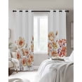 thumbnail image 2 of Blackout Curtains for Bedroom, Orange Spring Floral Room Darkening Window Drapes for Living Room, Summer Botanical Watercolor Flower Thermal Insulated Grommet Curtains, 42x84 inch, 2 Panels, 2 of 9