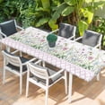 thumbnail image 2 of Spring Daisy Table Cloths for 8 Foot Rectangle Tables, Pink Moroccan White Wildflowers Country Plants Patio Waterproof Elastic Fitted Tablecloths, Washable Rectangular Table Cover for Camping, 2 of 8
