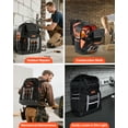 thumbnail image 6 of VEVOR Tool Backpack, 56 Pockets, Heavy-duty Tools Storage Organizer Bags with Molded Base, Electrician Jobsite Backpack for Construction Jobsite, Electrician, Industrial, Repairman, and HVAC Techs, 6 of 9