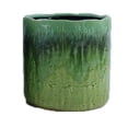 thumbnail image 3 of Foy Tall Planter Set of 2, Two Tone Green Ceramic, Round, Modern Style, 3 of 5