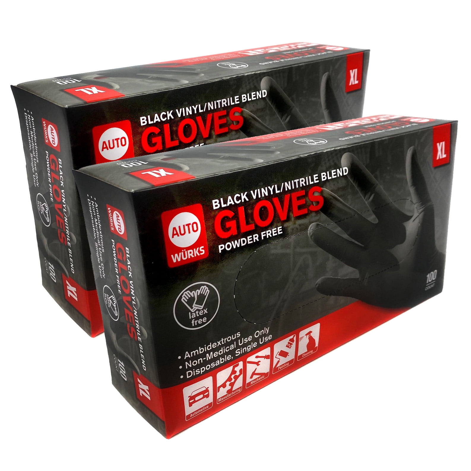 Shamrock Synthetic Vinyl Powder Free Examination Gloves, Medium