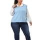 thumbnail image 1 of Suéteres de talgrande pamujer Chaleco con cuello en V Cable Estilo de muy buen gusto Jersey sin mangas Suéter Chalecos Cielo azul 1X, 1 of 6