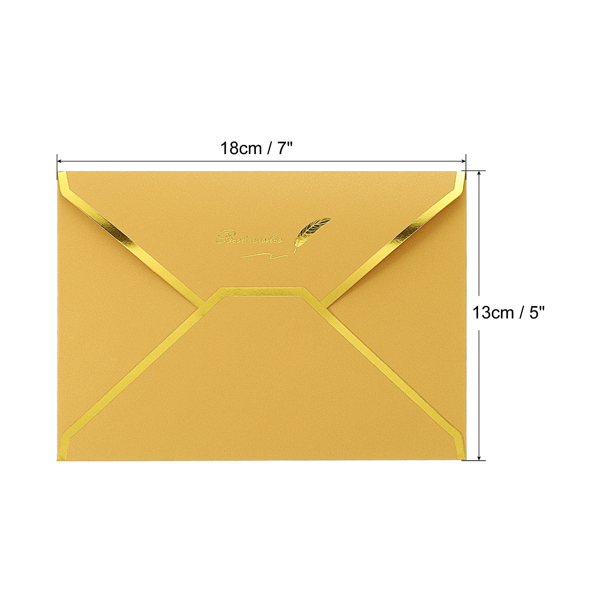 Unique Bargains V Flap Envelopes Luxury for Invitation Wedding Birthday Gold