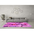 thumbnail image 3 of Ahgly Company Indoor Square Patchwork Pink Transitional Area Rugs, 3' Square, 3 of 4