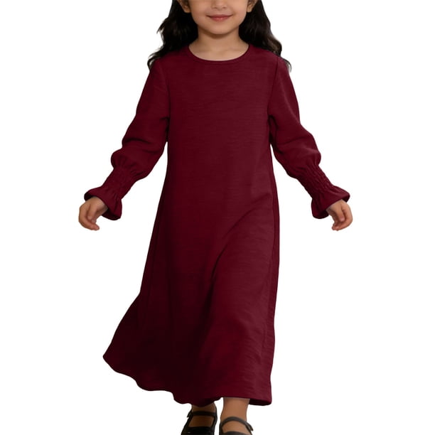 walmart childrens dresses Gubotare Flower Girl Dress Long Sleeve Girls' Long Sleeve Toddler and Little Kids Dress Size 3T 4T(Blue,3-4 Years), Girl's and 1 layer cotton lining Weebloom Girl Dresses Long Sleeve